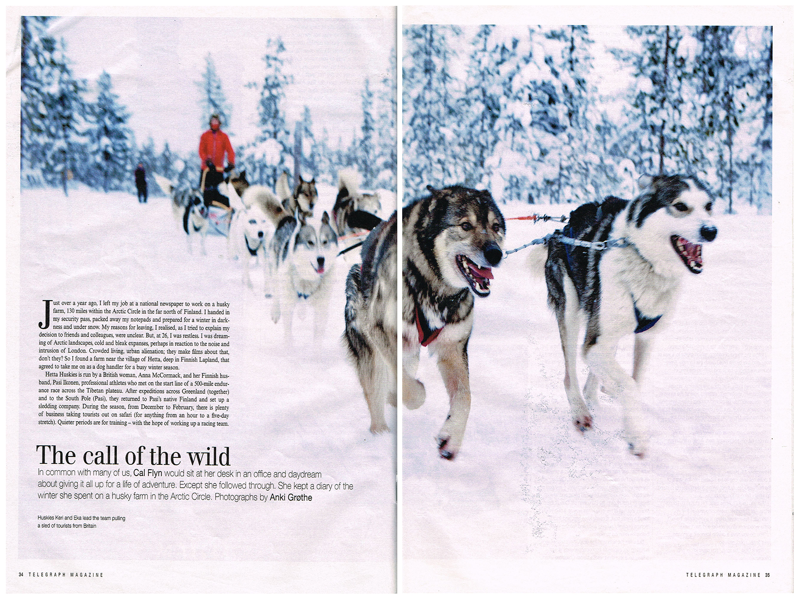 Telegraph Magazine feature spread, pages 1-2