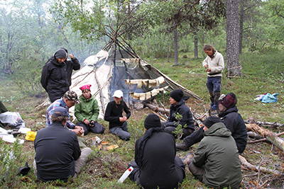 Autumn bushcraft practice in the fells