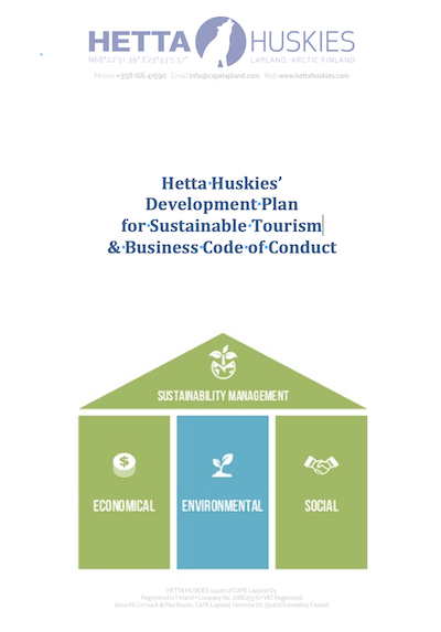 Front page of the Hetta Huskies Business Code of Conduct