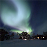 Aurora over the Arctic in autumn