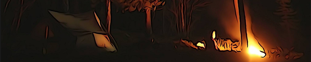 Campfire glowing during an autumn aurora-hunting evening