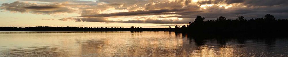 Lake Ounasjärvi at night under the midnight sun