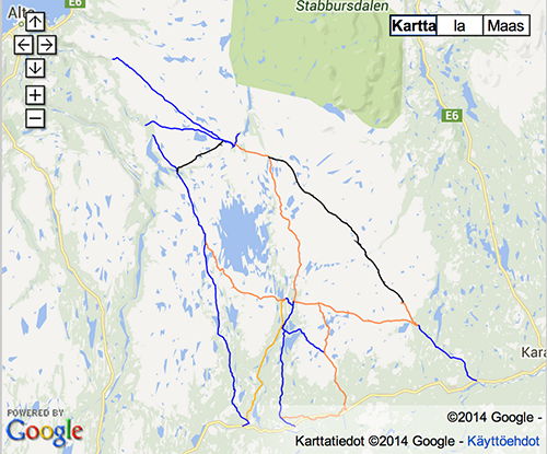 Trail heading south of Alta towards the Arctic Ocean