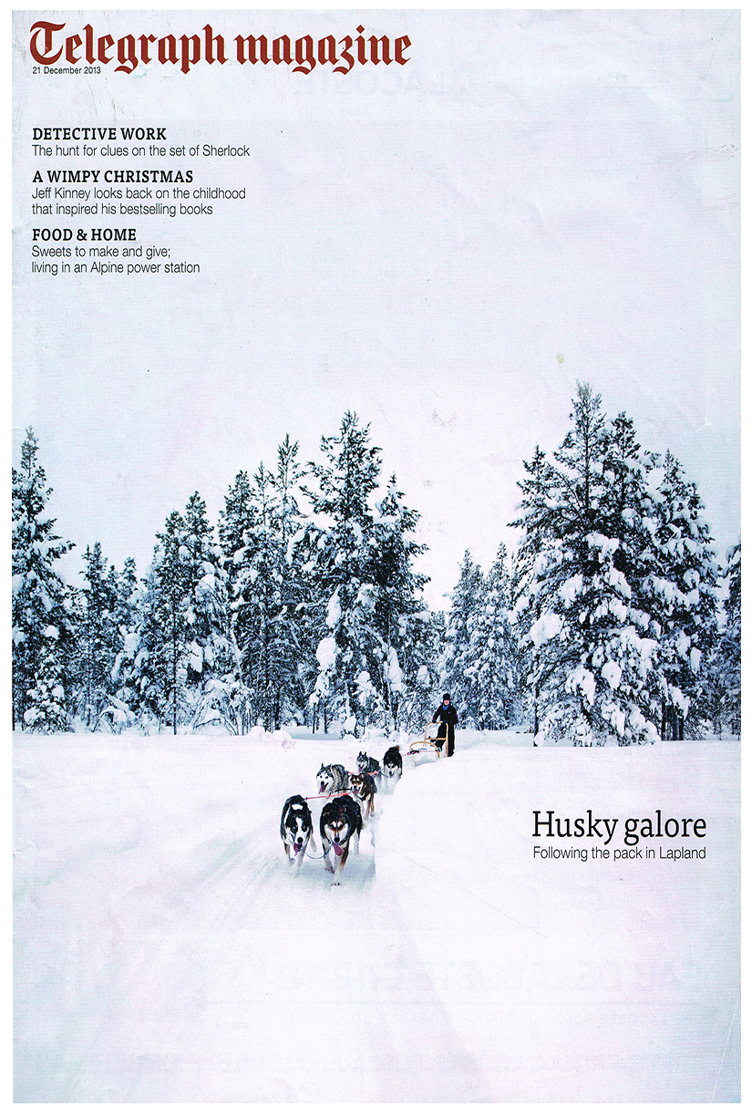 Telegraph Magazine cover featuring Hetta Huskies