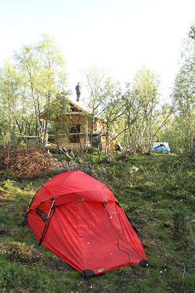 Wilderness cabins on the Palojoki River