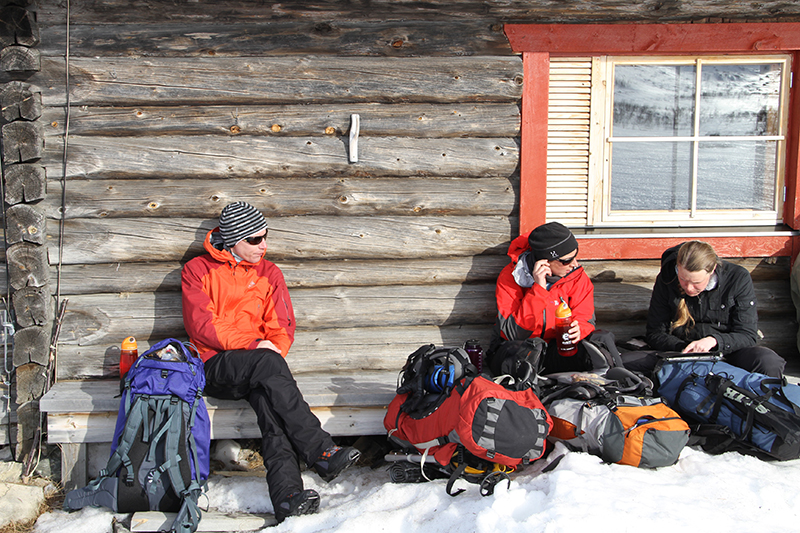 Cross-country skier on a wilderness ski journey near Hetta