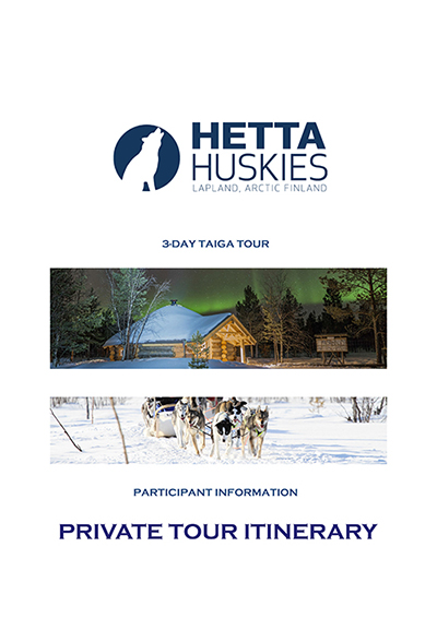 Private dogsled tour group on the trail