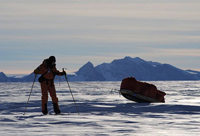 Crossing sastrugi on the high tundra