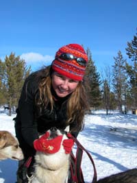 Long-term placement student working with the dogs