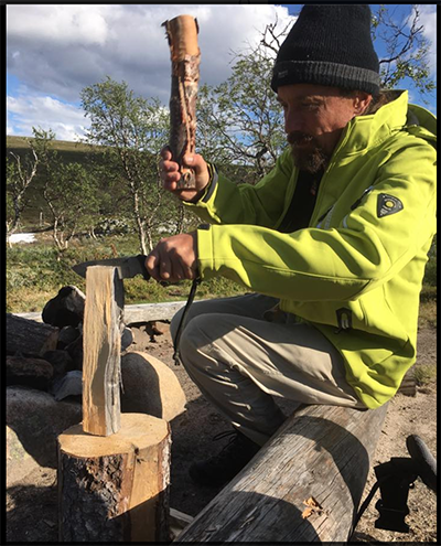 Working with wood and fire in autumn bushcraft