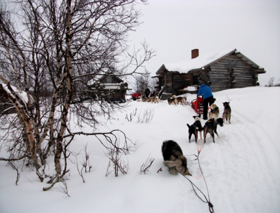 A wilderness cabin used overnight on the tundra safari