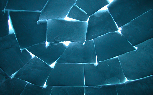 Inside a snow shelter
