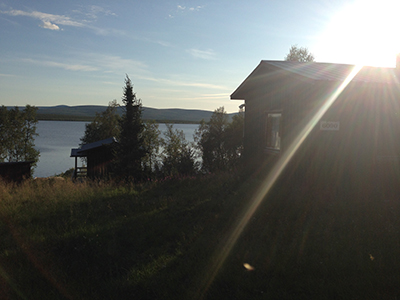 View of the Kellotijarvi cabin on the Muoniojoki River