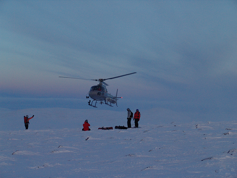 Heli-skiing in arctic Lapland